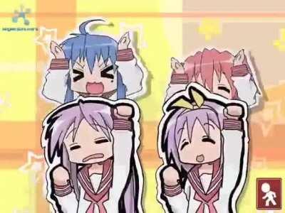 I was looking out for some lucky star gifs and i have seen that there aren't caramelldansen related gifs, so i took this video ( 