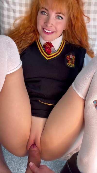 This semester has been interesting ever since my friends made a batch of Hermione polyjuice potion. Since I'm the best at deepthroating, they always choose me to take it. Erm... polyjuice potion isn't gay right?