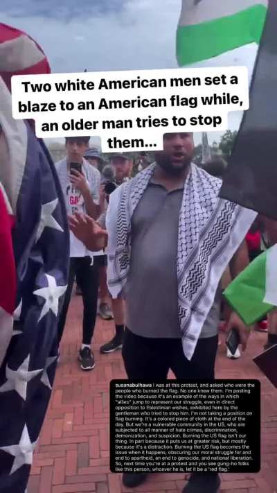  And there you have it. Pro Palestine do not burn American flags