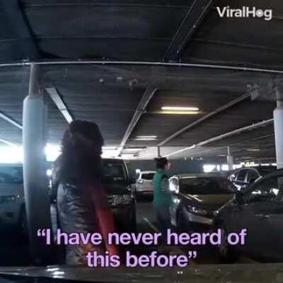 Karen runs into the parking space to save it