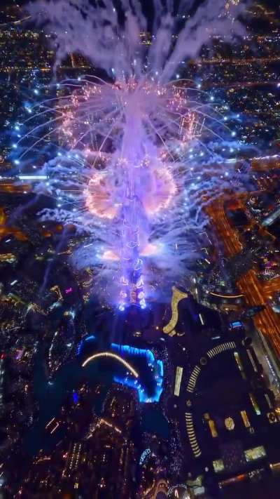 Drone POV Burj Khalifa Fireworks 2026
