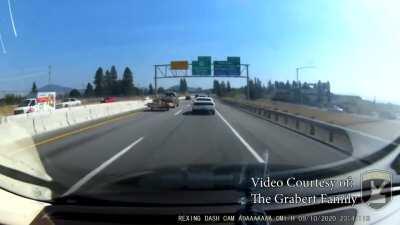 The lady driving the wrong direction made it a mile before colliding with someone else head on