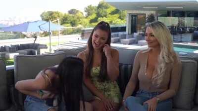 Lindsey Pelas bouncing up and down