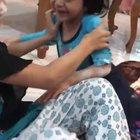 Kid laughs at others during a silly game and then cries when he loses.