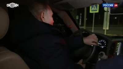 Putin casually driving around Mariupol. Russia will build it back better and greater than it ever was and without the Nazi scum.