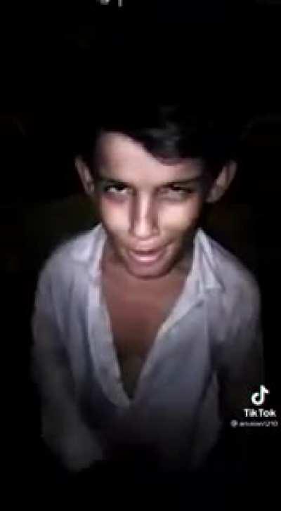 Guy tryna look scary lol