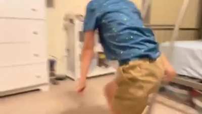 Roman Reigns won so kid breaks the TV.