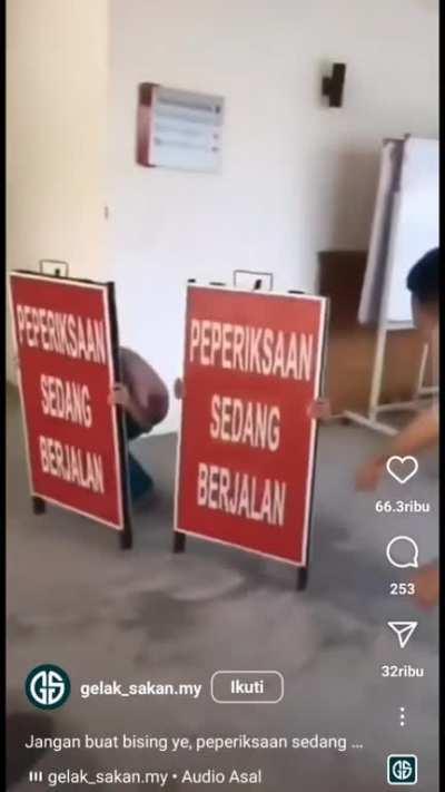 Peperiksaan sedang berjalan