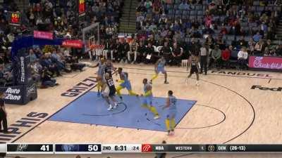 [Highlight] Jaren Jackson Jr blocks back to back shots, on opposite sides of the rim, with his left hand