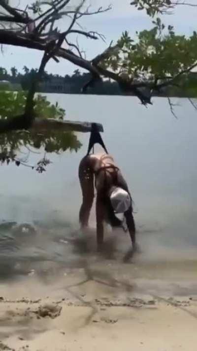 Jumping down from a tree