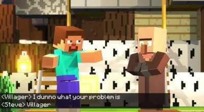 Steve & Villager | God Slap Meme | Source:  