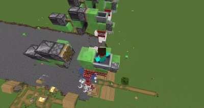 To show you the power of TNT duping, I sawed this village in half