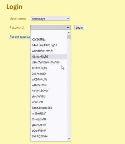 No-keyboard-friendly login UI with dropdown menu, with efficient security