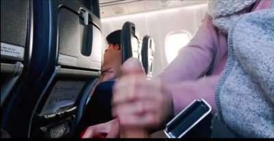 Handjob on a plane next to people , why not 😇😈