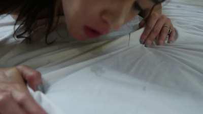 Horny cum whore gets sprayed with cum while getting drilled