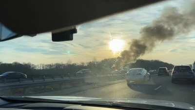 Car carrier on 95. Driving by, the sound of it was intense!