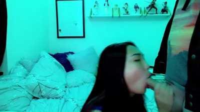 Deepthroating Asian Slut