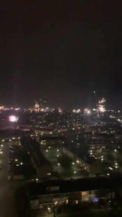Last time fireworks in Arnhem. Crazy panoramic view!