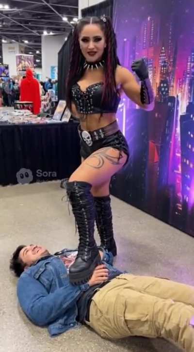Ai victory pose at Latina Gothic woman (For fun and entertainment purposes only) part 1