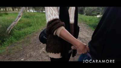 Sneaky Making sure his trekking pole is all good!