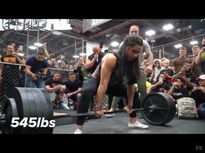Stephanie Cohen does a 545 deadlift. 4.4X her bodyweight.