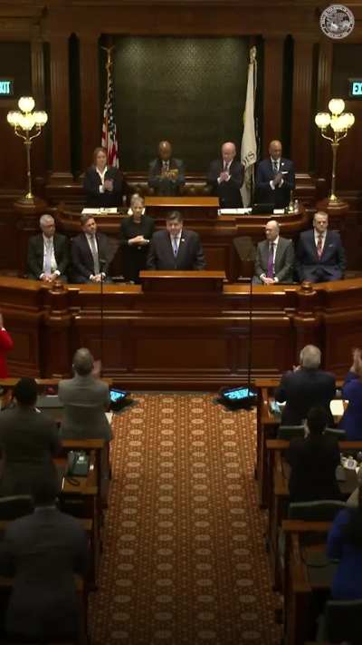 “We don’t have kings in America,” Illinois Gov. JB Pritzker said, speaking about democracy and tyranny in his State of the State address