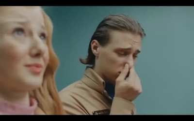 Hot woman farts in the elevator commercial