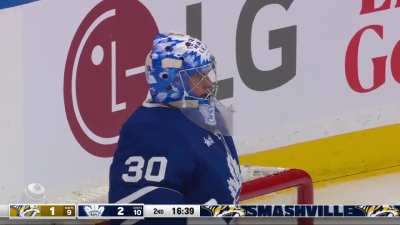 McCarron taps in the loose puck behind Primeau