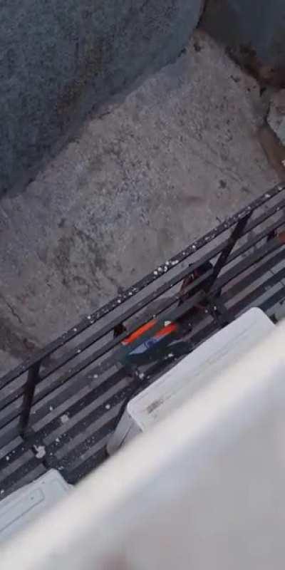 Peaceful person doing peaceful prayer on top of Indian Flag. Video from 14th August near Eternelle Aesthetics Hospital, Film Nagar, Hyderabad
