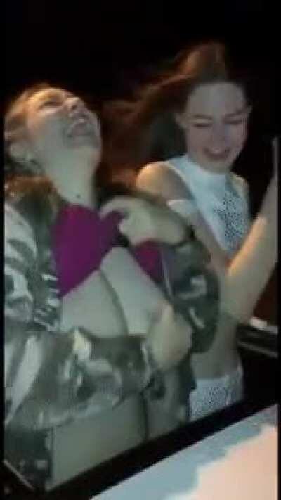 The reaction from the one on the left