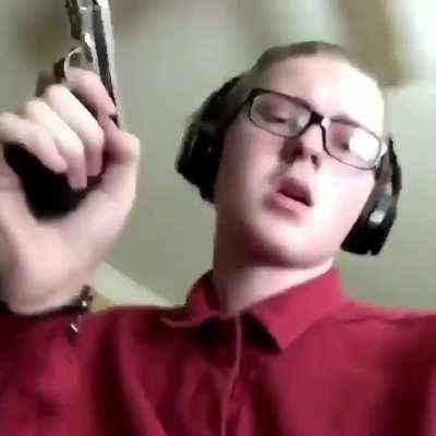 No trigger discipline…dude almost blew his head off