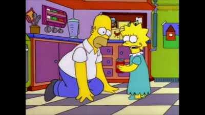 Homer and Lisa - credits to dark simpsons