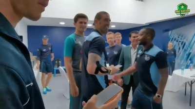 Pakistan team visited Namibia dressing room to congratulate them on their journey in the T20 World Cup