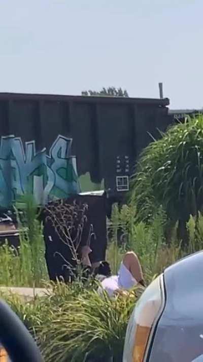 Guy simulating the sound of bad brakes so the train stops, he’s doing it just to mess with people. I’d be pissed if I had been there