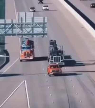 Pickup breaks down on the highway