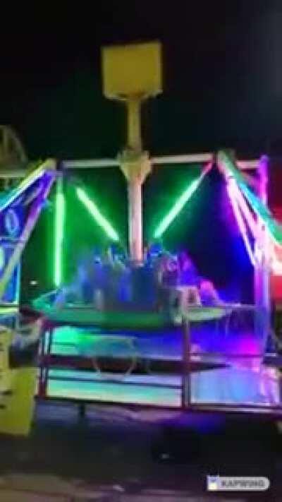 Girl falls from mechanical game