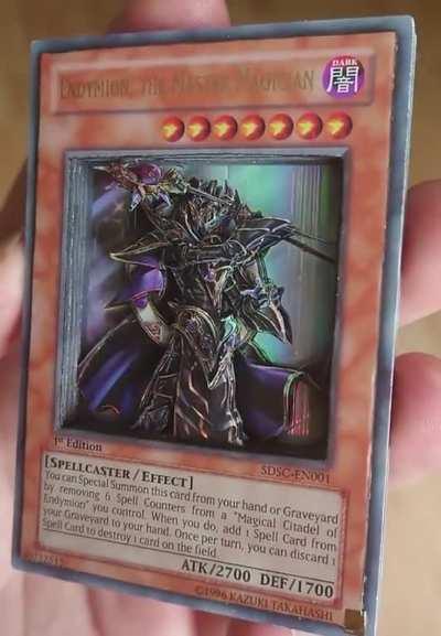 3D Yu-Gi-Oh Card: Endymion, the Master Magician. A combination of fine parts and tactful engraving