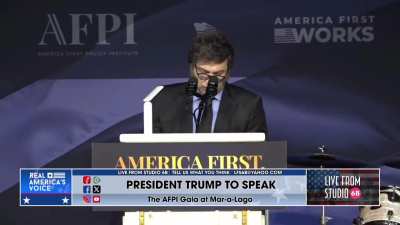 El Presidente Javier Milei expuso en el America First Policy Institute en Mar-A-Lago.