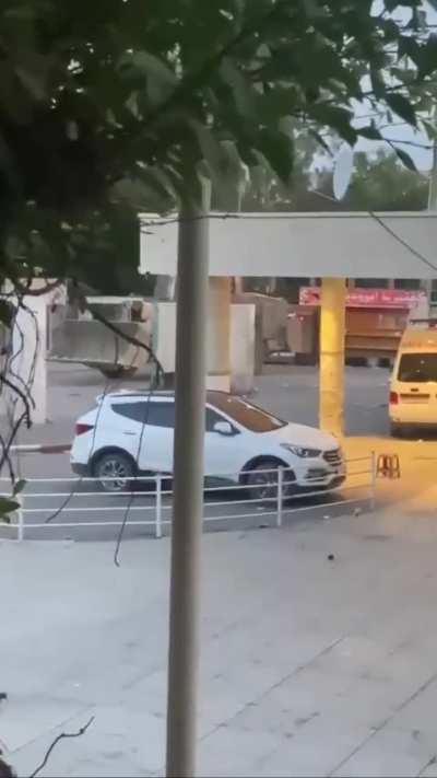 Occupation Forces attack Jenin Camp Hospital with live rounds and a bulldozer.