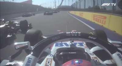 Lance Stroll's Onboard Start P12 to P7 on medium tires and incident with Charles Leclerc