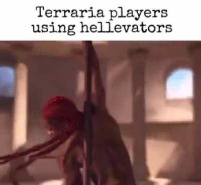 I love going down the hellevator with a slime mount