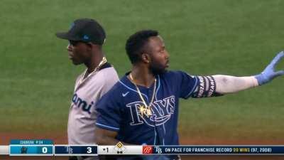 [Highlight] Some mf named Randy clears the bases to give the Rays an early 3-0 lead