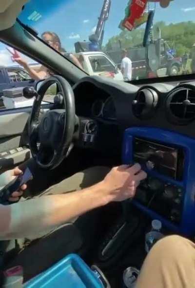 These guys blasted their music in a trump-supporters march