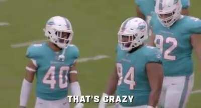 Miami Dolphins TD Christian Wilkins likes what he does.