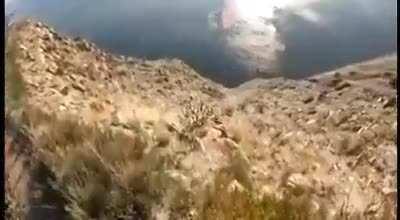 Didn't even flinch while his friend falling off the cliff