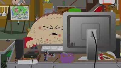 Cartman going to the bathroom during WOW