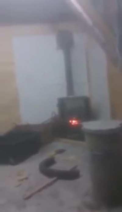 WCGW Putting an aerosol can in a wooden stove