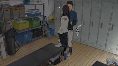 Lovers meet in the storage room