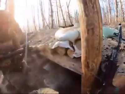 Brazilian Volunteer and his comrades of the International Legion fired RPG fragmentation rounds at Russian positions in the Serebryansky forest. Kremmina front. November 2024