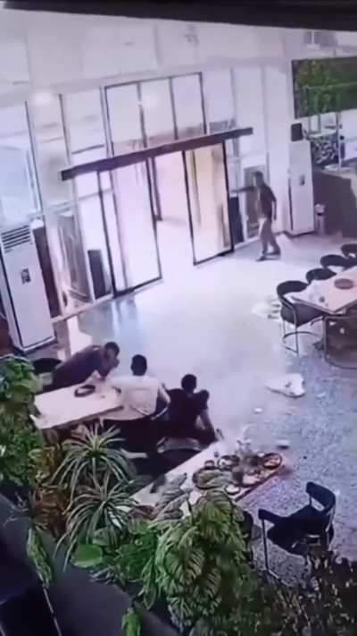 Man falls through roof and ruins lunch